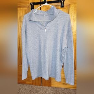 XL tight fitting 3/4 zip sweater.